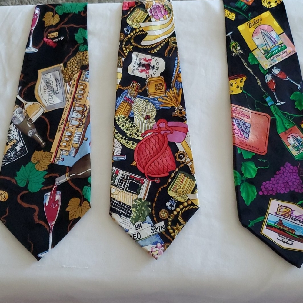 3 Silk ties -2 left Nicole Miller, right Addiction